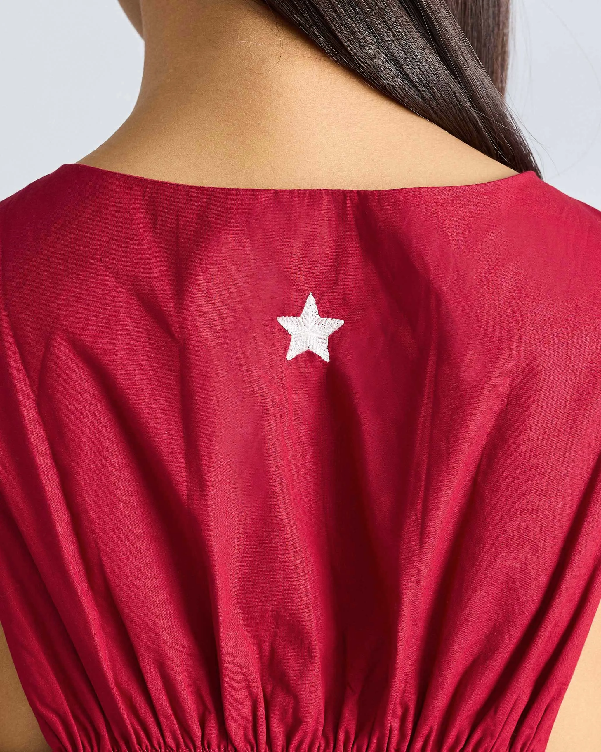 Elegant Style Light material Short Racerback Dress - Red