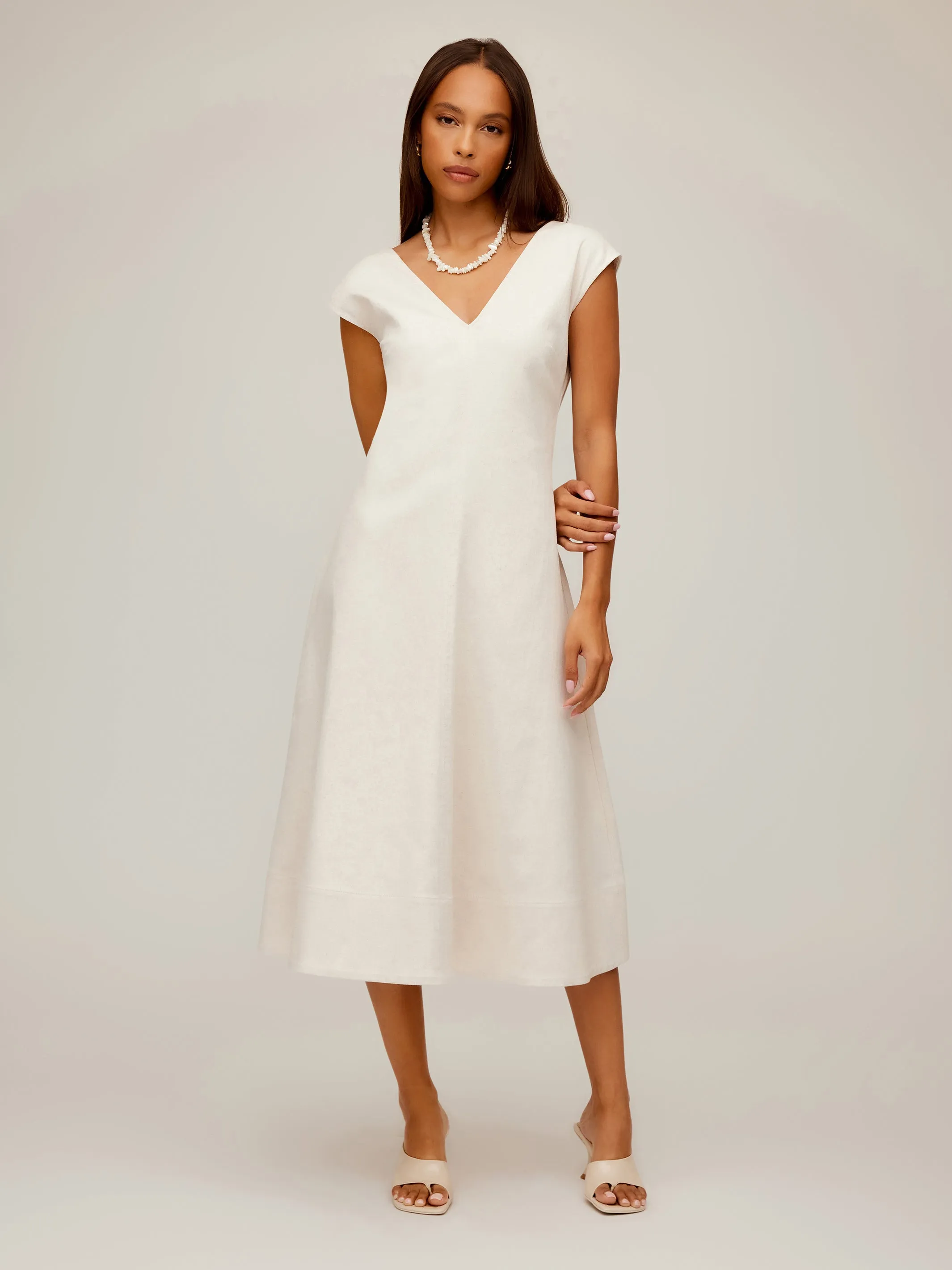 Comfy and Cozy Soft Cut Lilia A-Line Midi Dress