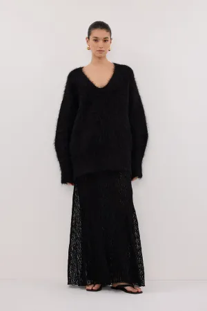 Street Vibe Minimalist fashion LIZZIE BLACK LAYERED LACE SKIRT