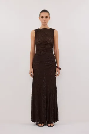 LIZZIE DARK CHOCOLATE SLEEVELESS LACE TOP Surface Pilling Resistant Simple Casual Style