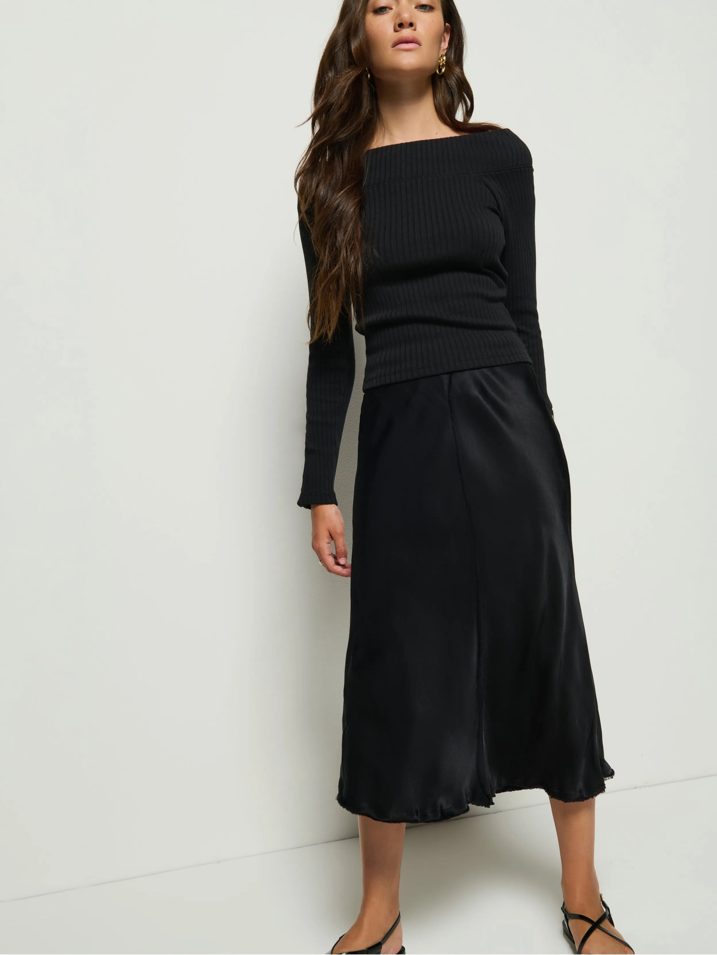 Light Fabric Blogger Favorite Lola Bias Midi Skirt