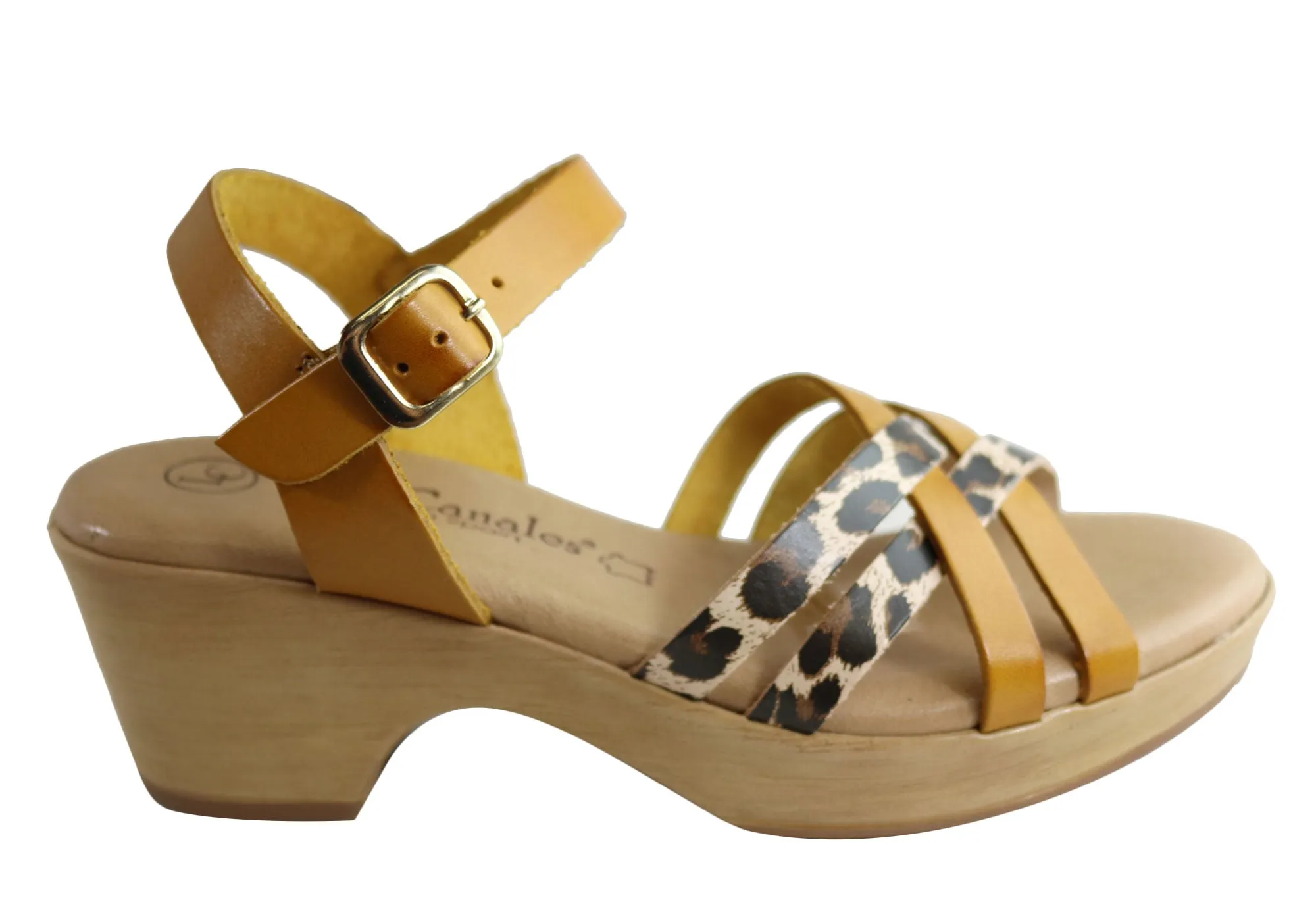 Lola Canales Madam Womens Comfortable Leather Sandals Made In Spain Classic White Heels Soft Interior