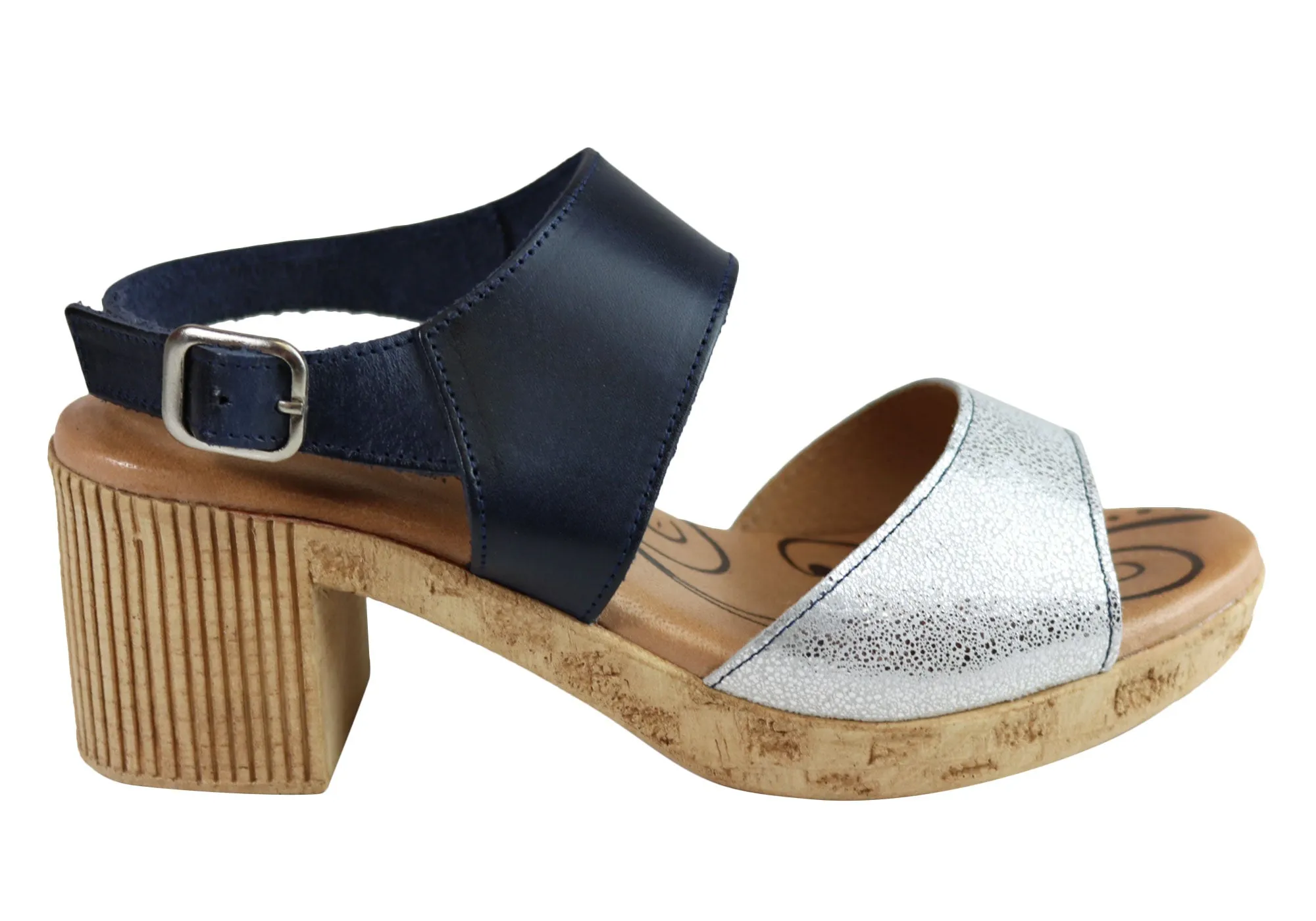 Lola Canales Mia Womens Comfort Leather Mid Heel Sandals Made In Spain Supportive arch