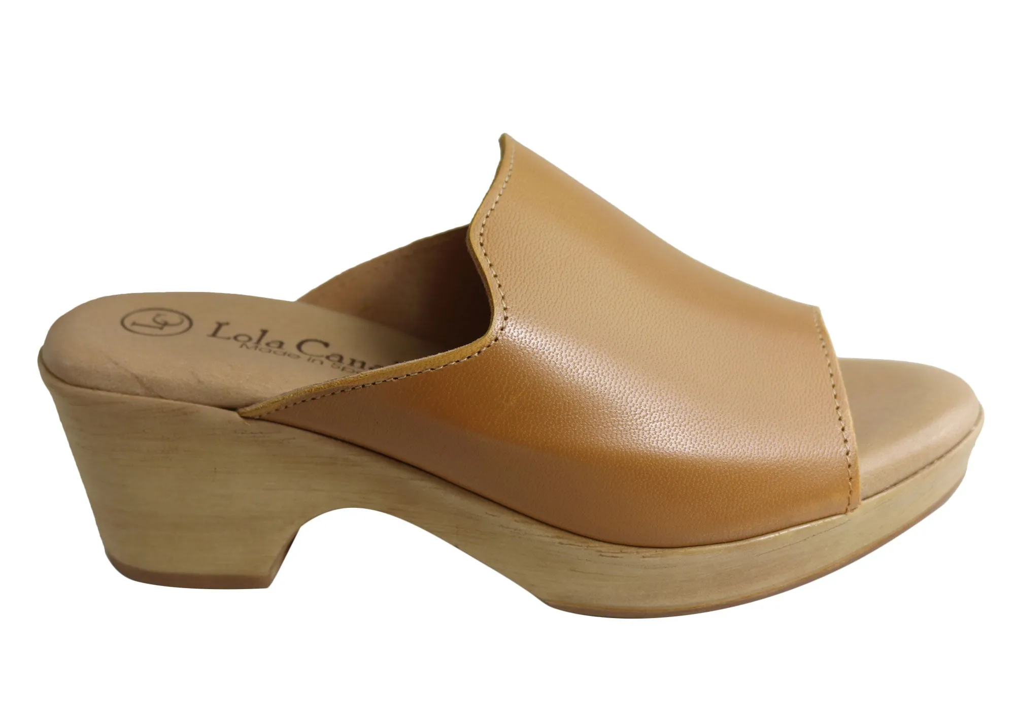 Lola Canales Trinity Womens Spanish Comfortable Leather Slide Sandals Impact protection