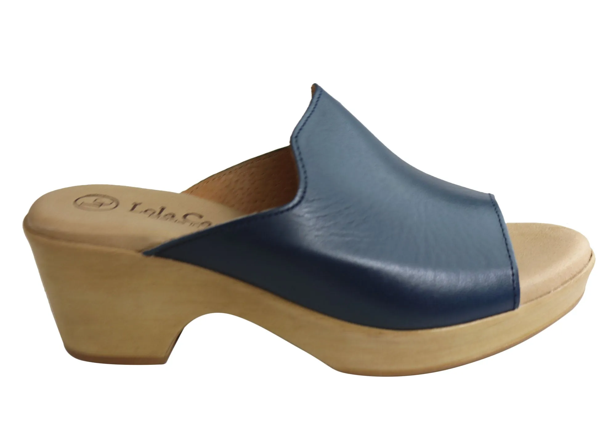 Lola Canales Trinity Womens Spanish Comfortable Leather Slide Sandals Easy Clean Classic Heels