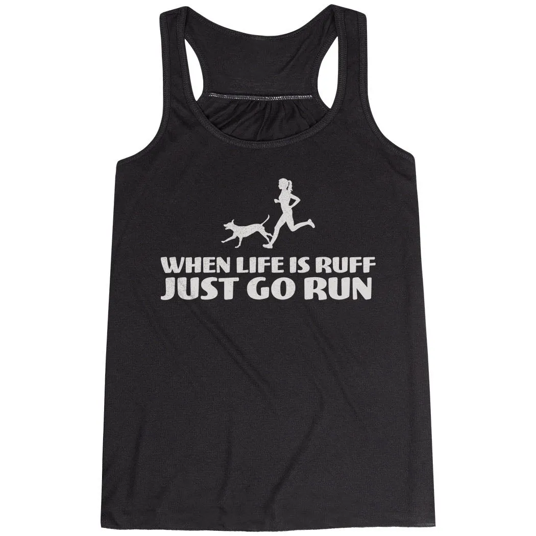 Non Binding Waistband Flowy Racerback Tank Top - Life is Ruff