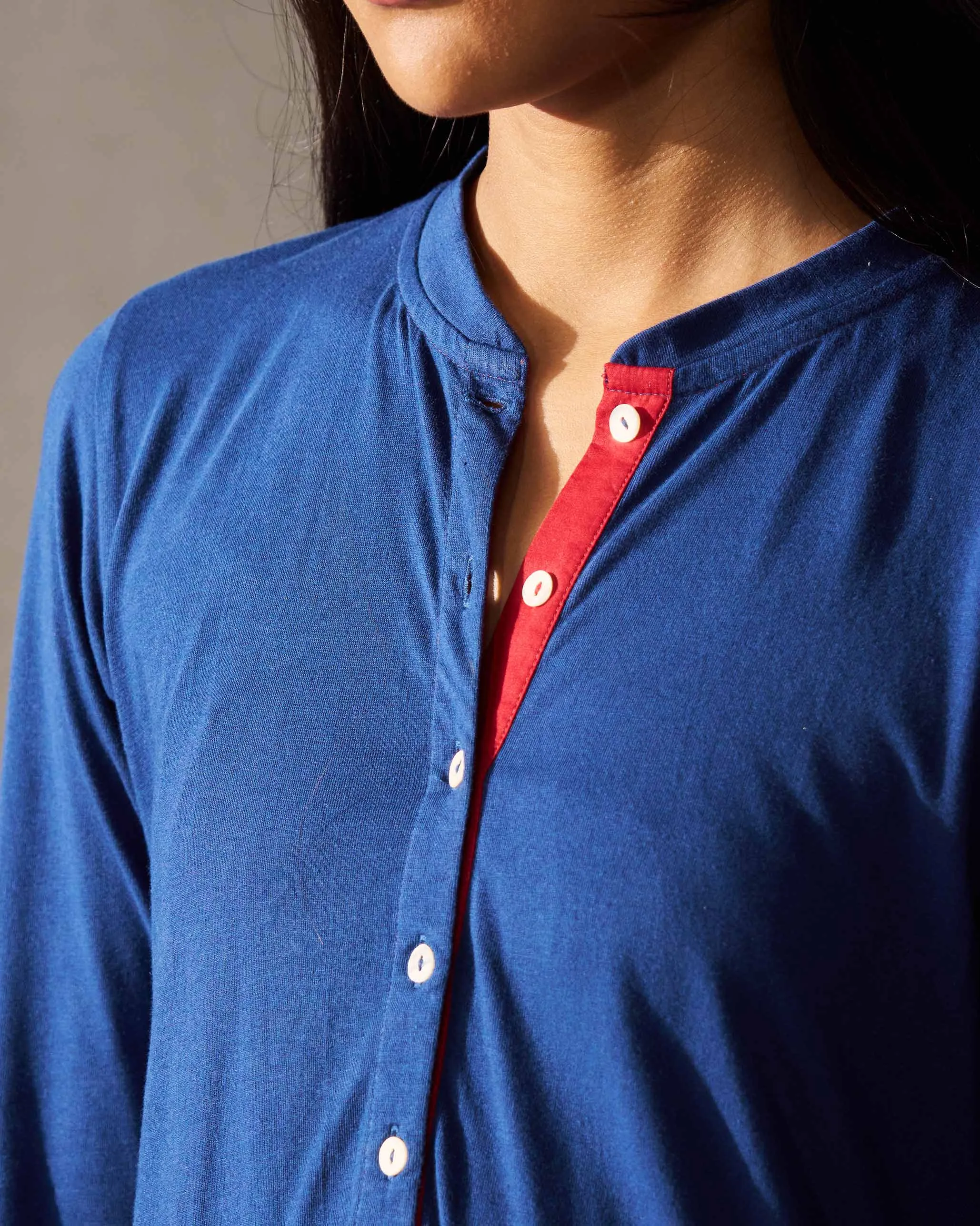 Longline Jersey Dress - Navy Romance Glow