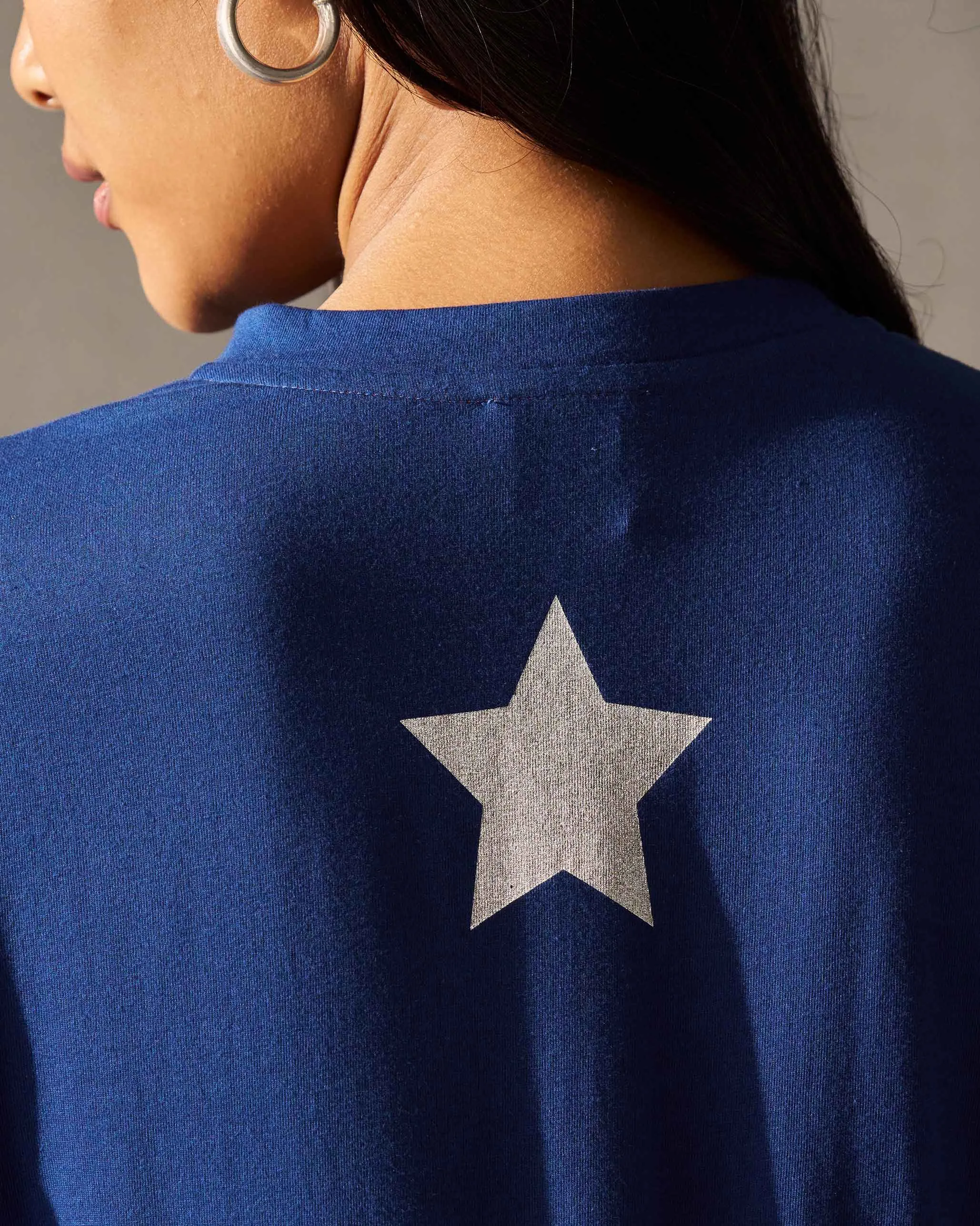 Longline Jersey Dress - Navy Cut-Out-Detail Chic Appeal