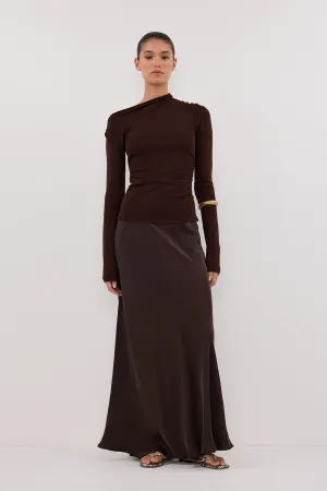 Cold Comforted ARIEL CHOC LONG SLEEVE KNIT TOP