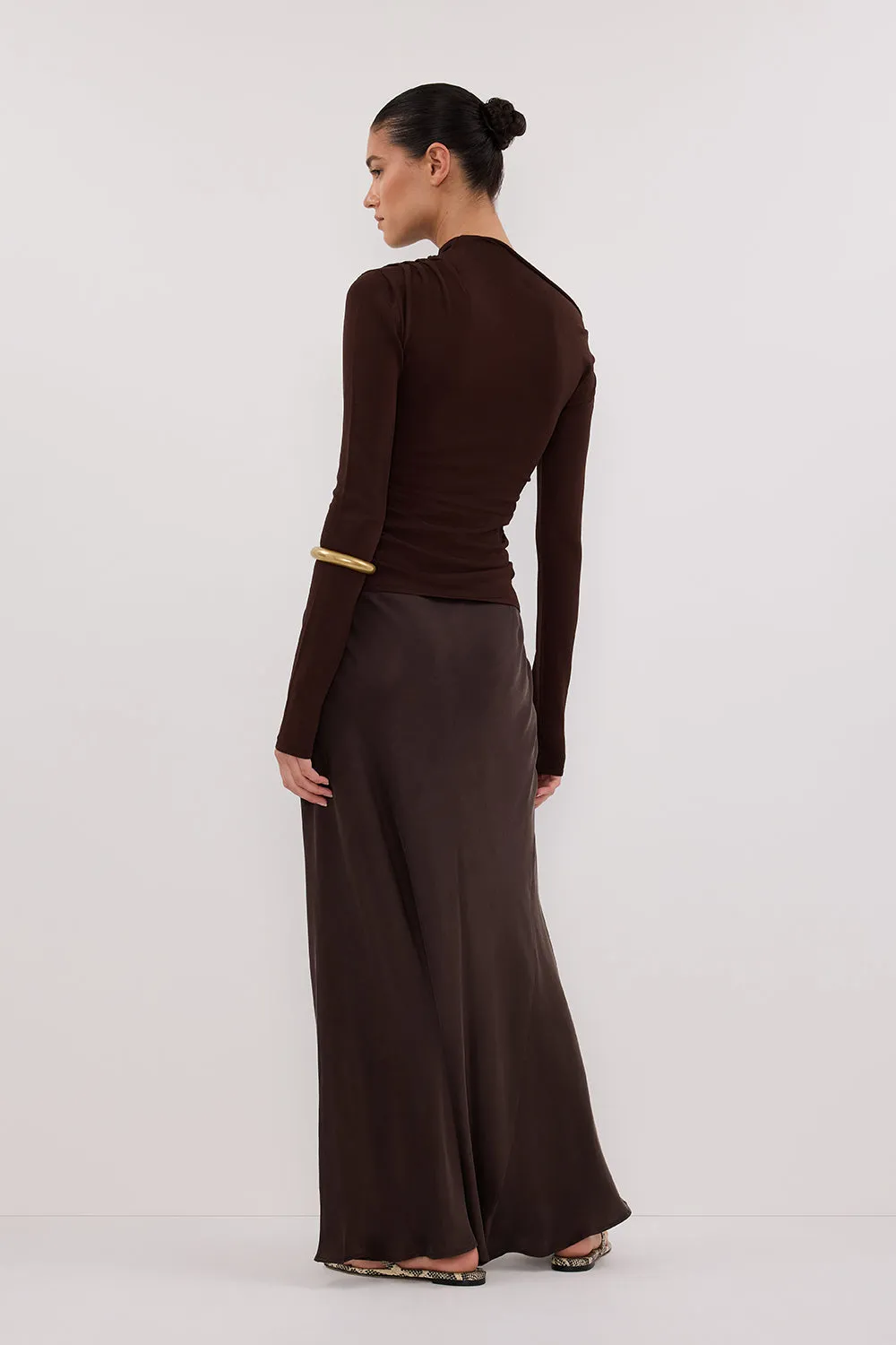 weekday look Comfort Stretch ARIEL CHOC LONG SLEEVE KNIT TOP