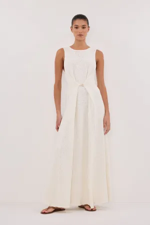 Adjustable-Straps Relaxed Movement SUE OFF WHITE KNIT MAXI DRESS