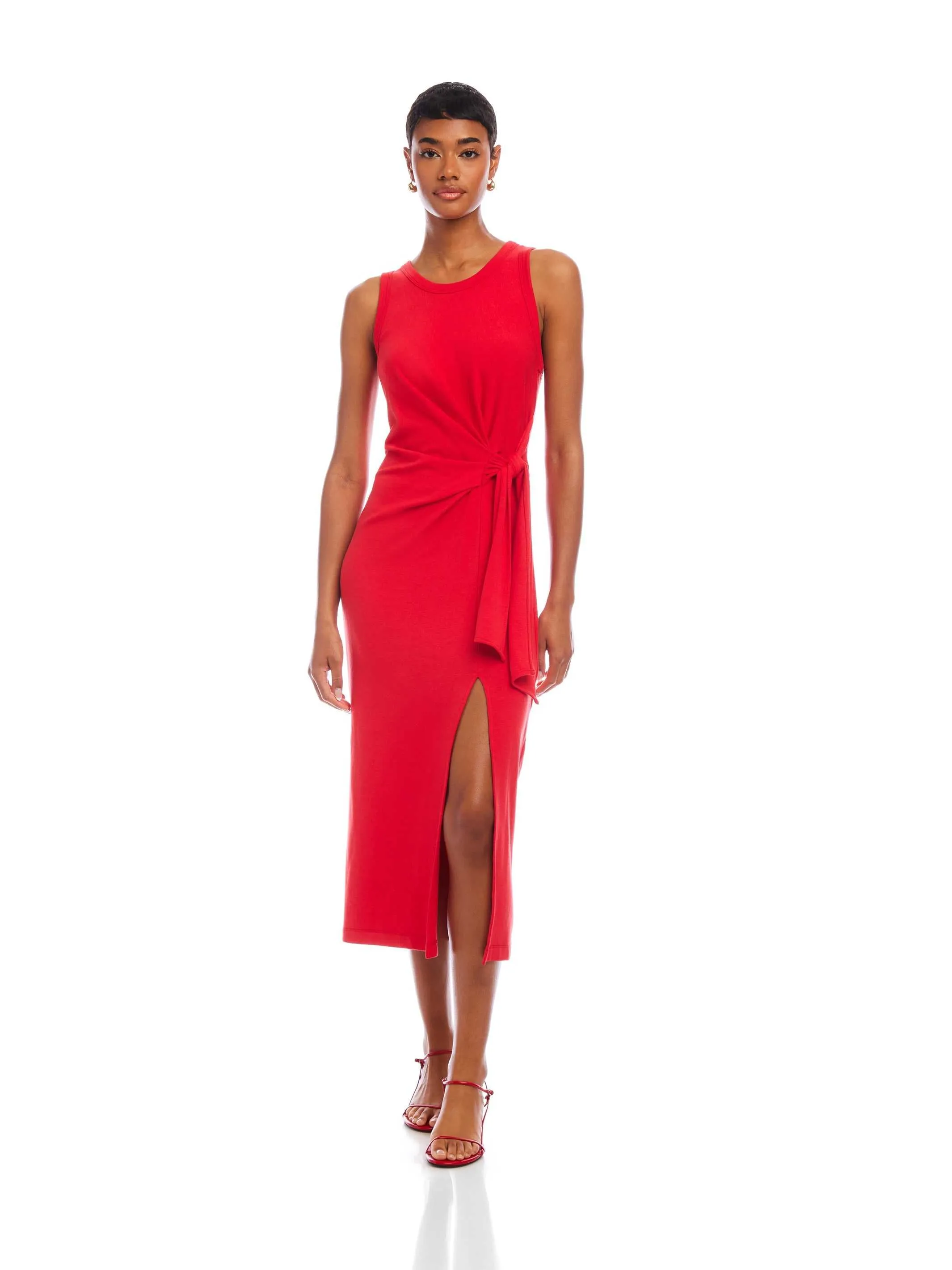 Maddie Side-Knot Midi Dress Fashion Option