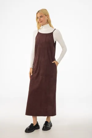 Shine Dressy Maroon Microsuede Maxi Jumper