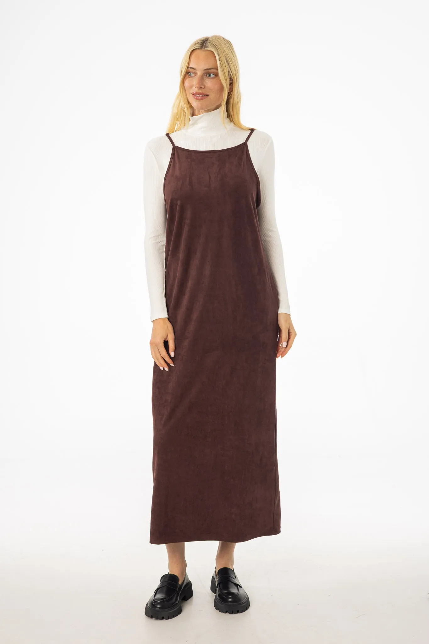 Classic Layering AntiPillTreatment Maroon Microsuede Maxi Jumper