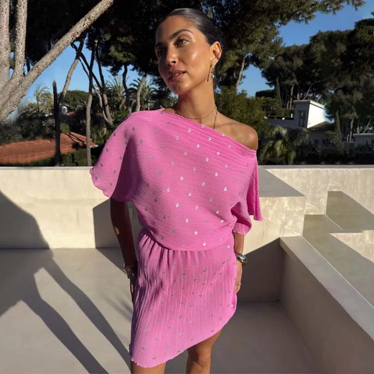 Sleek Waist Petal Pink Mini Tilly Dress