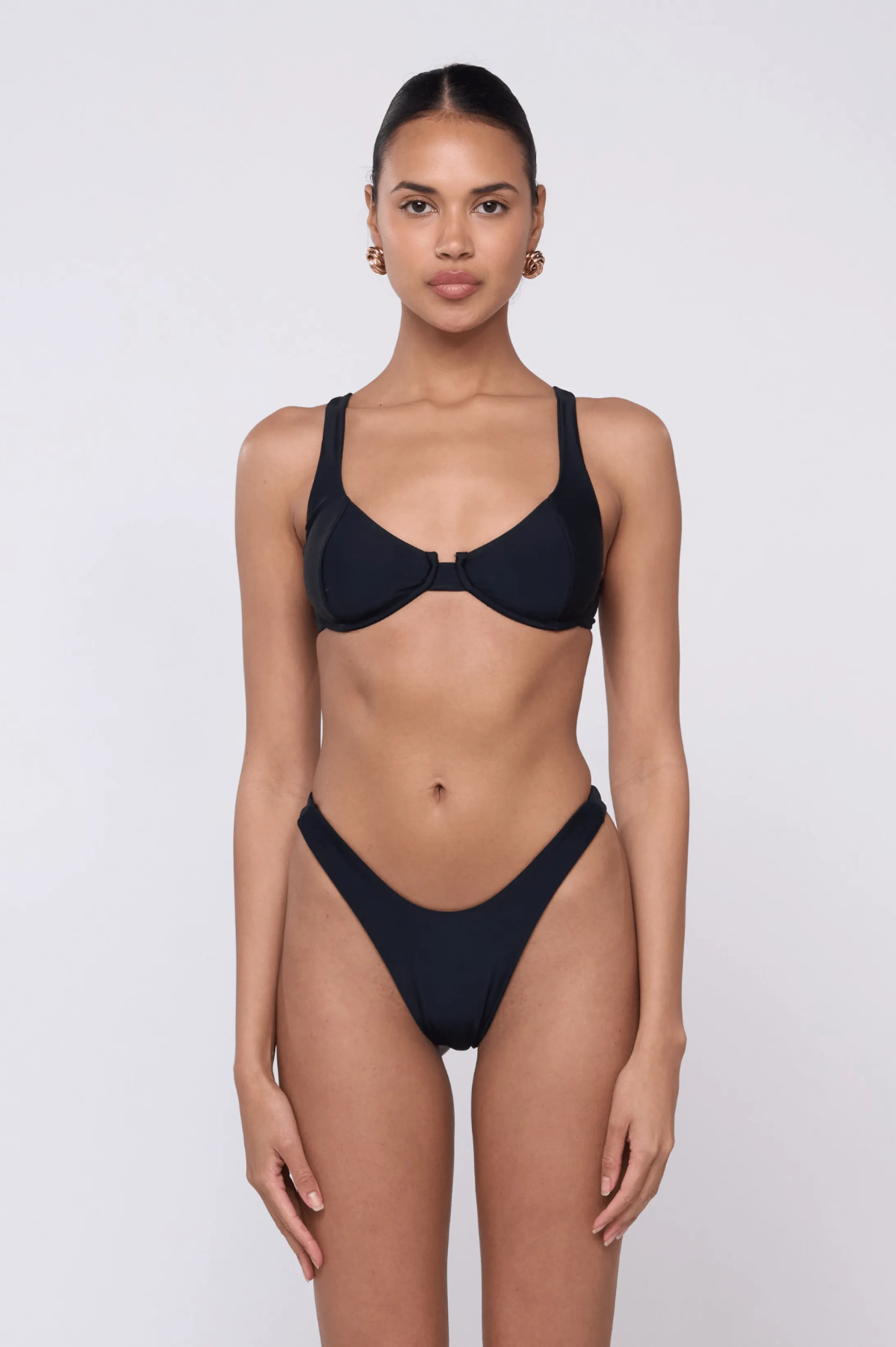 Matty Bikini Top in Black Summer Adventure