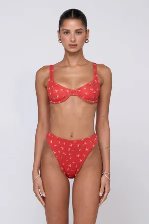 Waterfront Style Matty Bikini Top in Cayenne