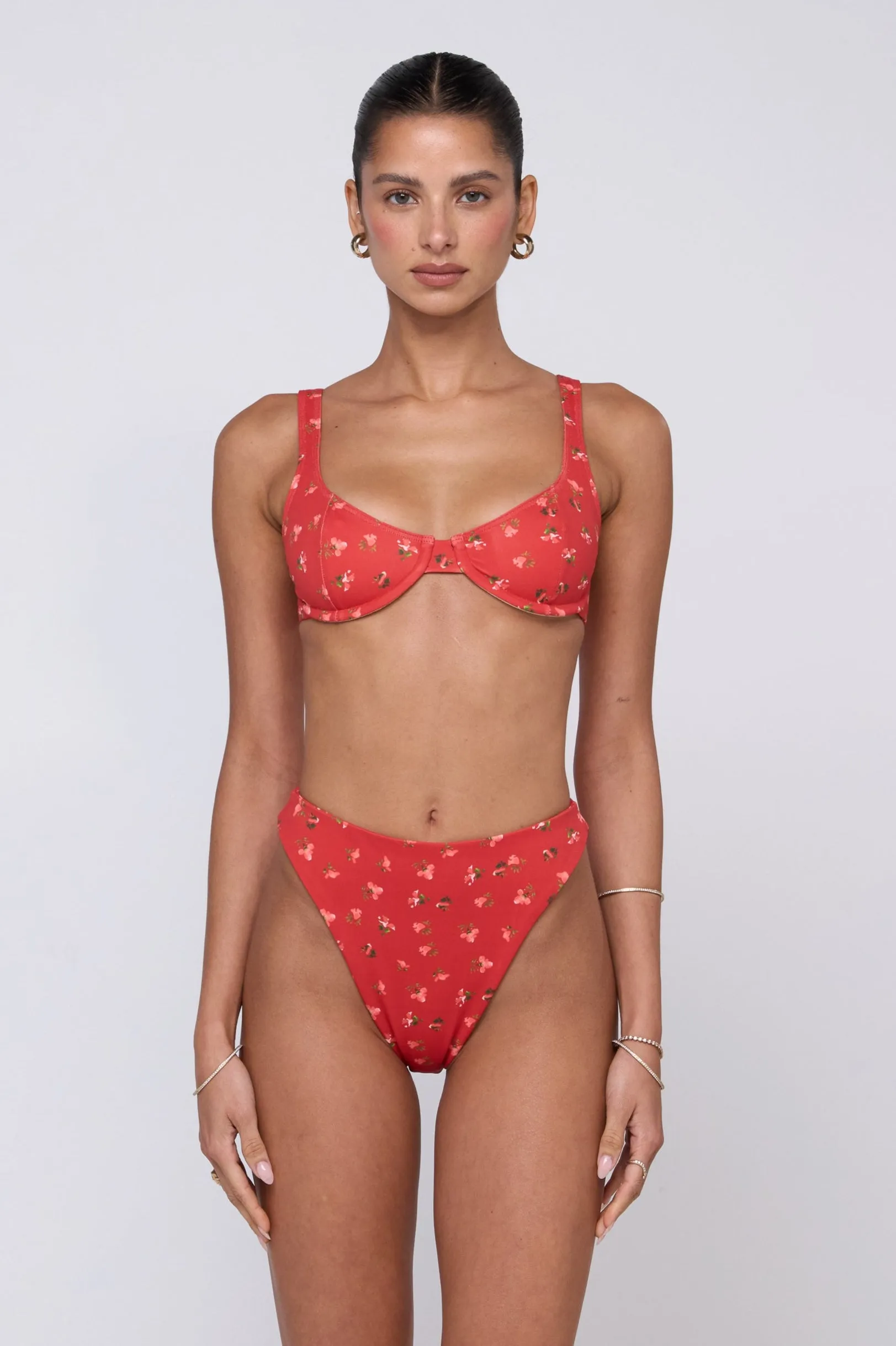 Waterfront Style Matty Bikini Top in Cayenne