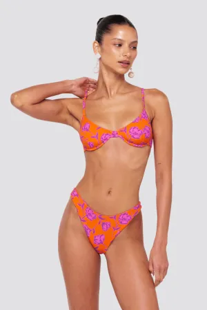 Hydrophobic Lining Matty Bikini Top in Mandarin