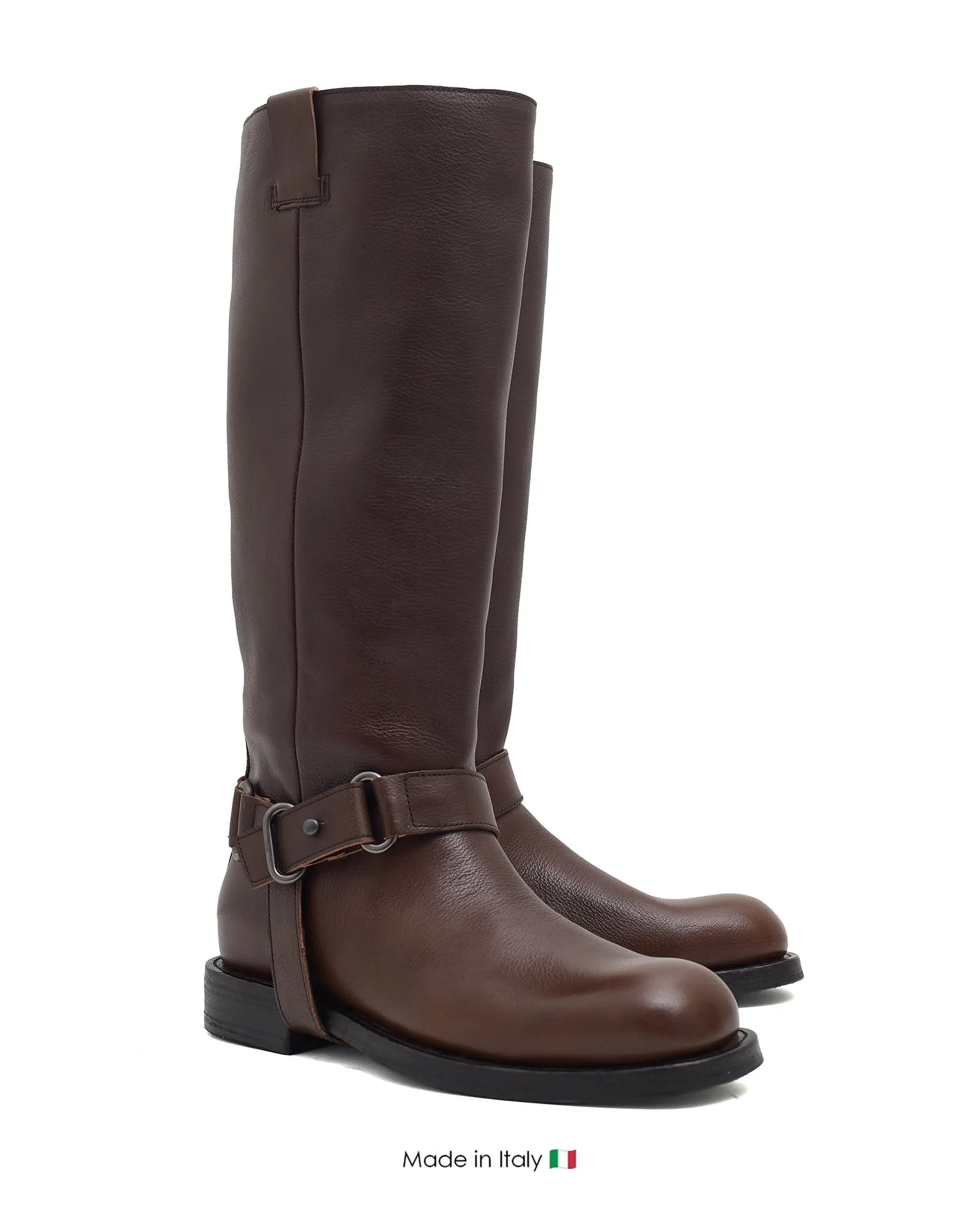 Phoebe Tabacco Leather Fur Trim