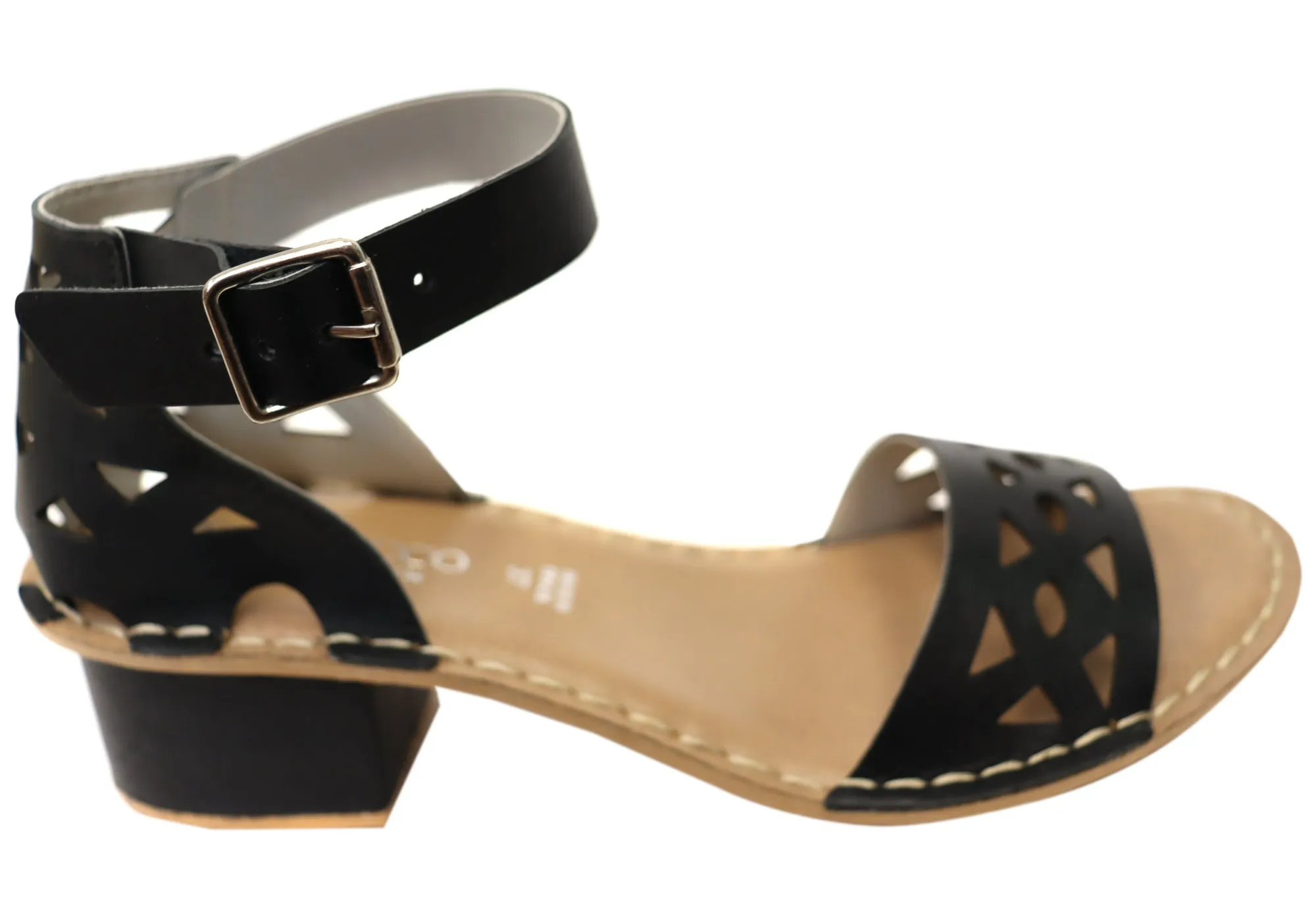 Street Ready Slip On Andacco Parica Womens Comfortable Brazilian Leather Low Heel Sandals