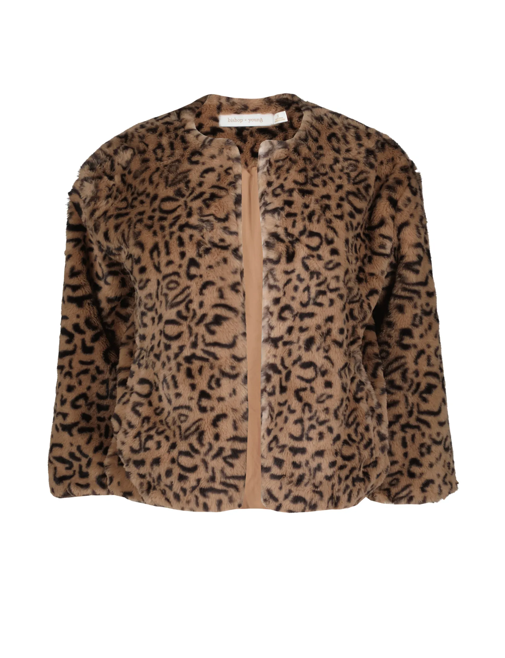 Mica Faux Fur Jacket, Leopard MagneticClosureSystem