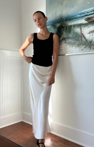 ruffle trim Midi Bias Cut Skirt