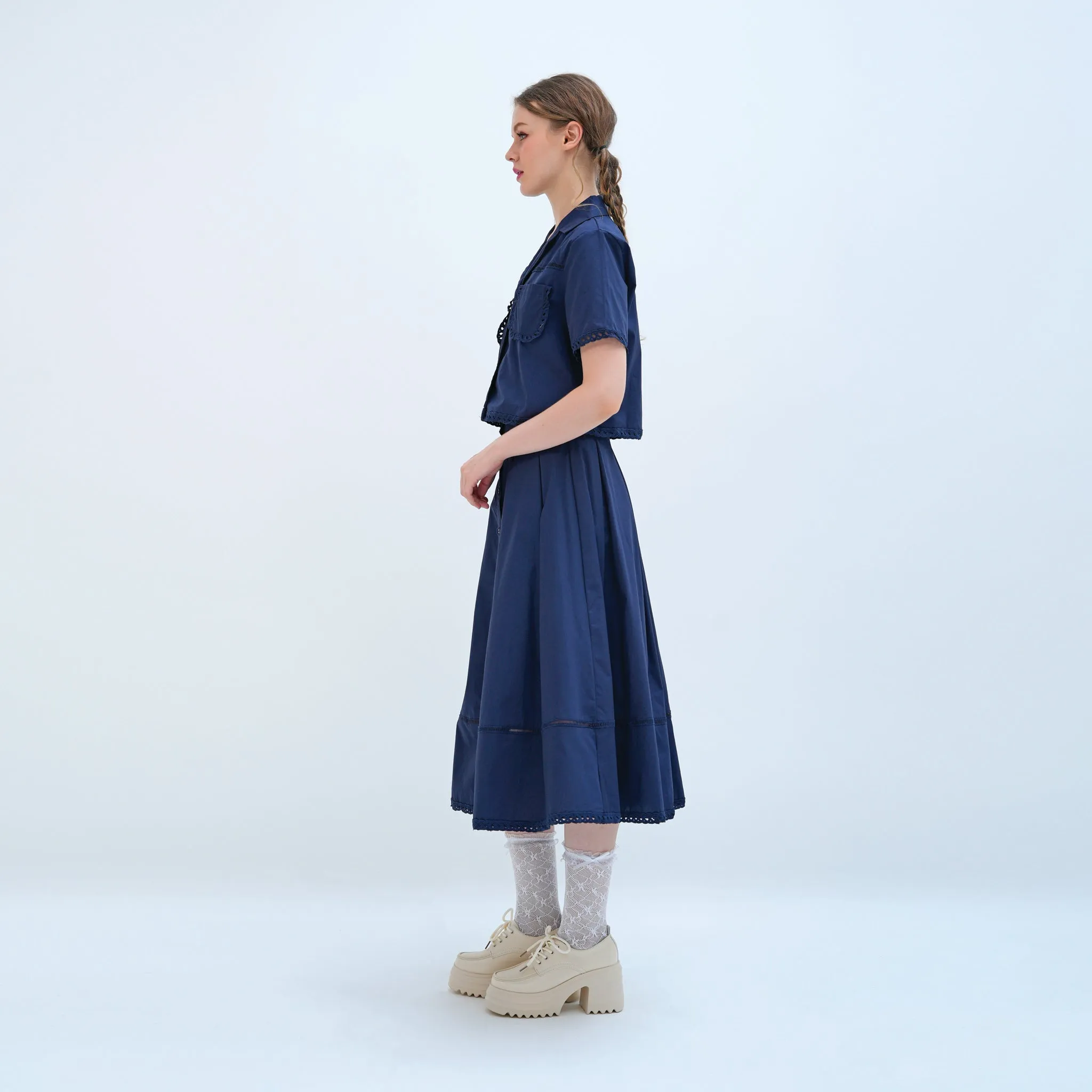 Fashion Style Midi Cotton Skirt