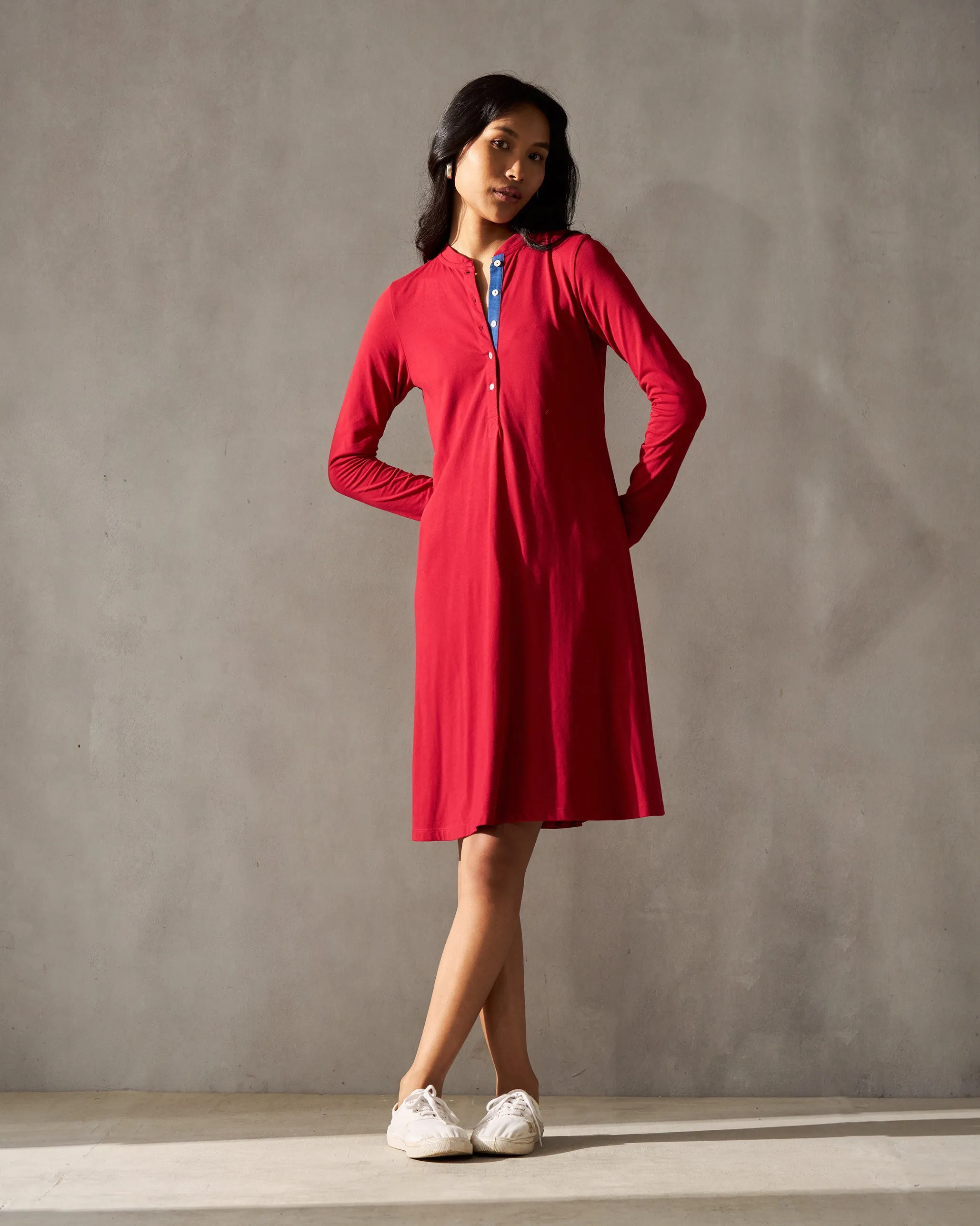 Flexible Mood Special-Edition Midi Jersey Dress - Red