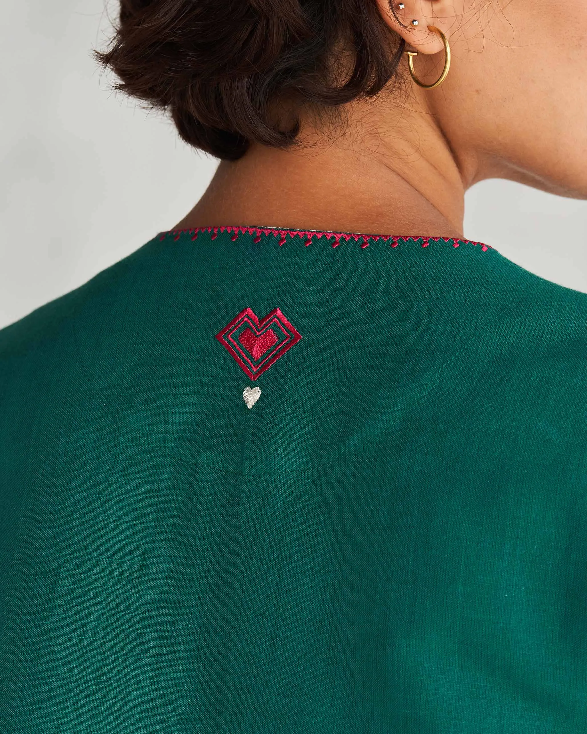 Midori Beach Dress - Green Long Sleeve