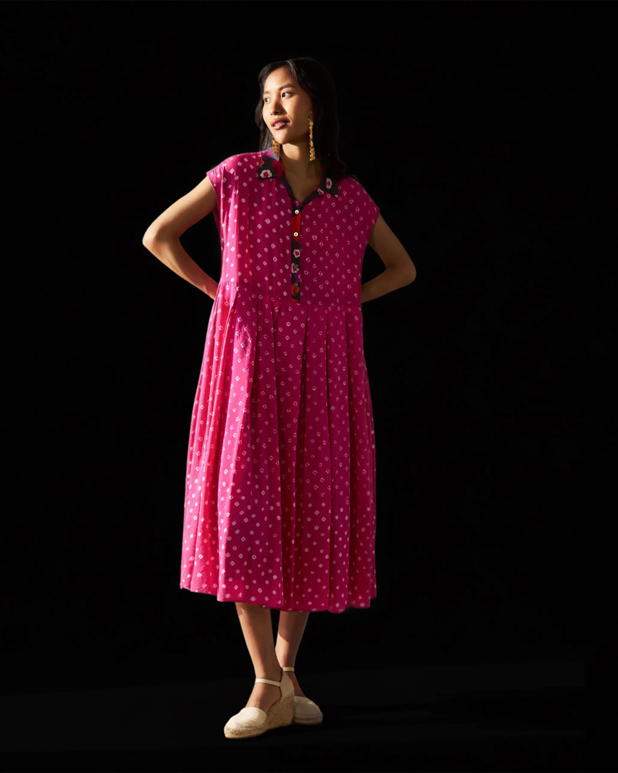 Trendy floral dress Midsummer Dress - Fuchsia