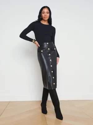 Milann Vegan Leather Skirt Stretch Material Soft Mood