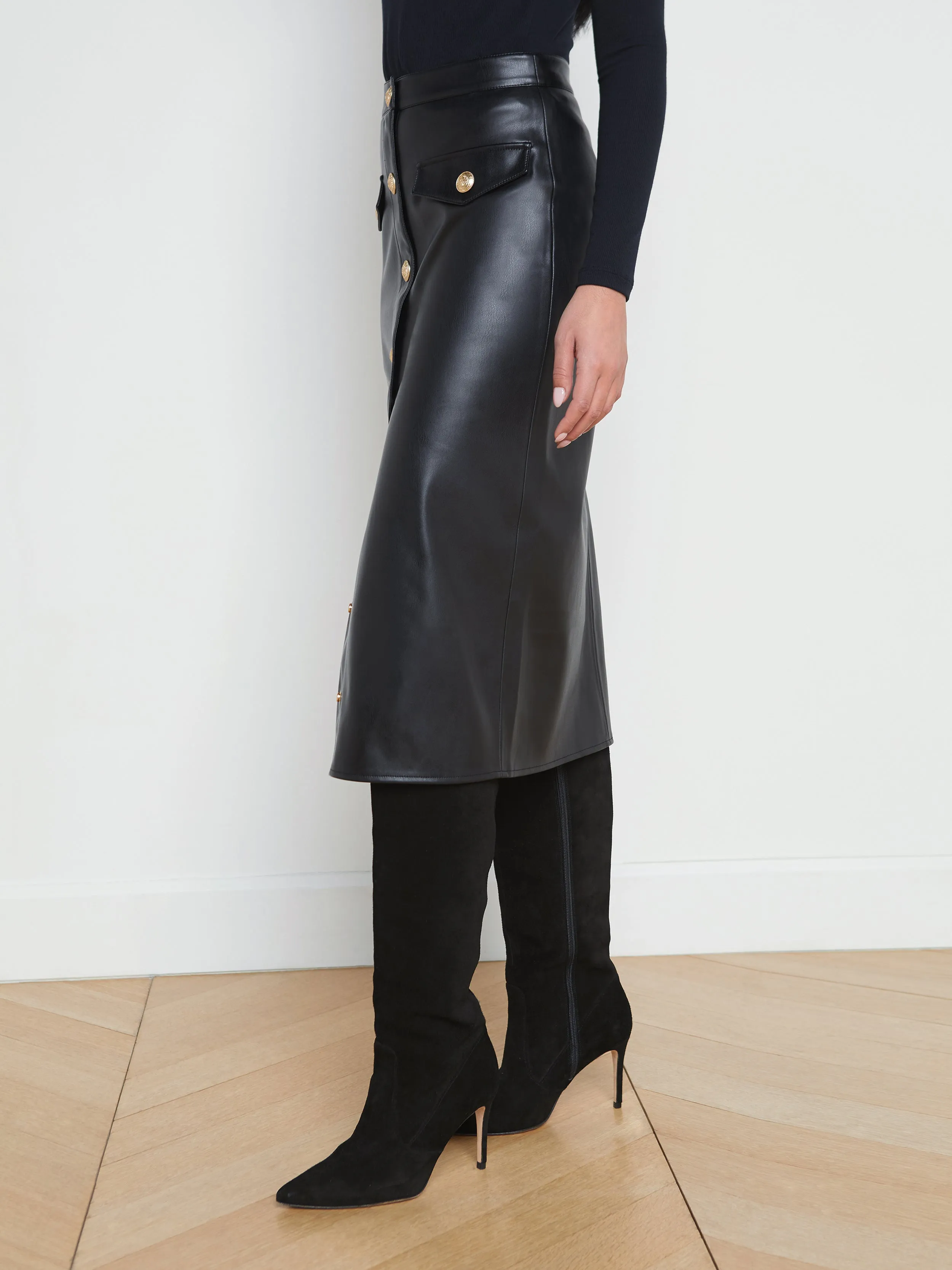 Curvy Fit Milann Vegan Leather Skirt