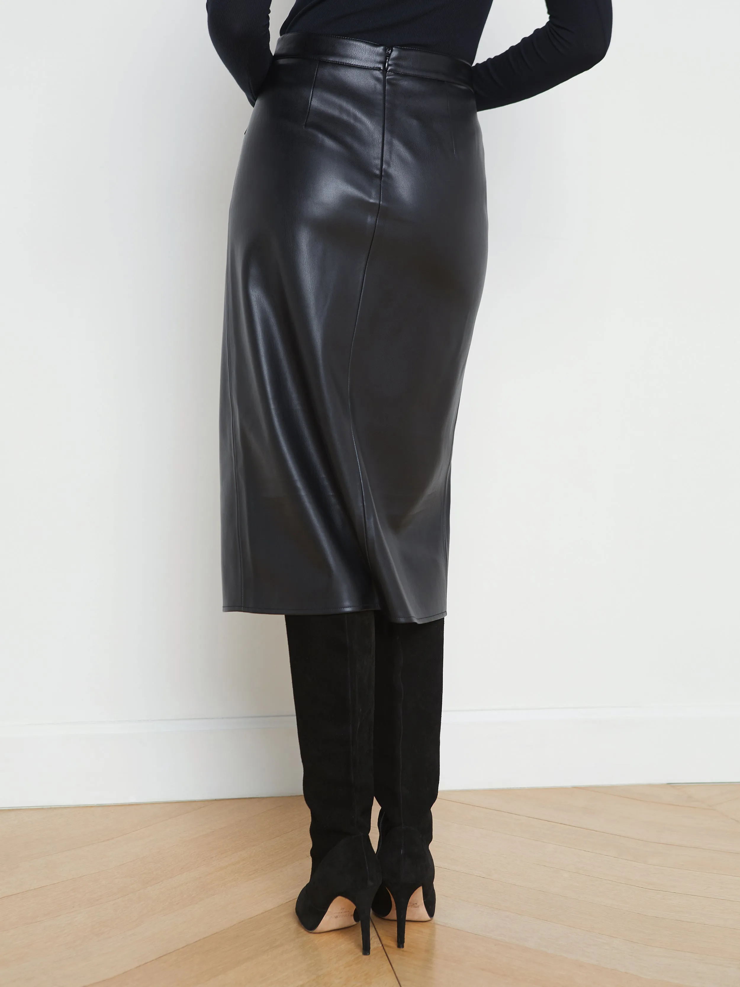 Plus size option Milann Vegan Leather Skirt