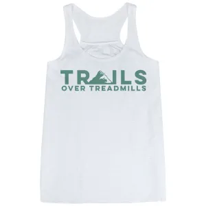 Flowy Racerback Tank Top - Trails Over Treadmills Powerful