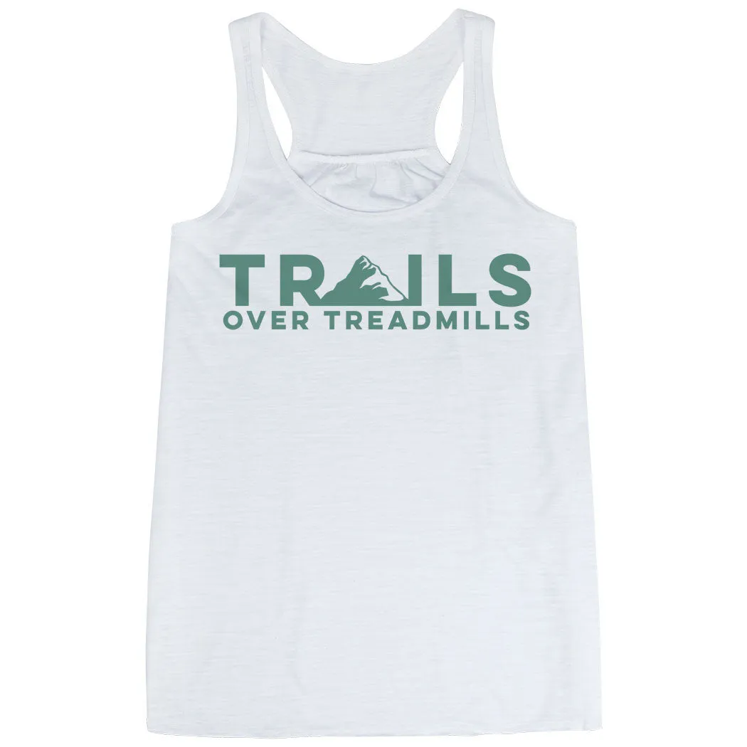 Flowy Racerback Tank Top - Trails Over Treadmills Powerful