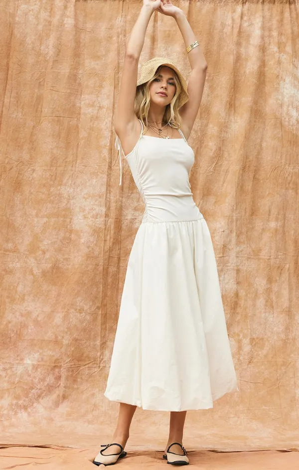 Easy Layering Piece Trend Smart Mix and Match Midi Puff Dress