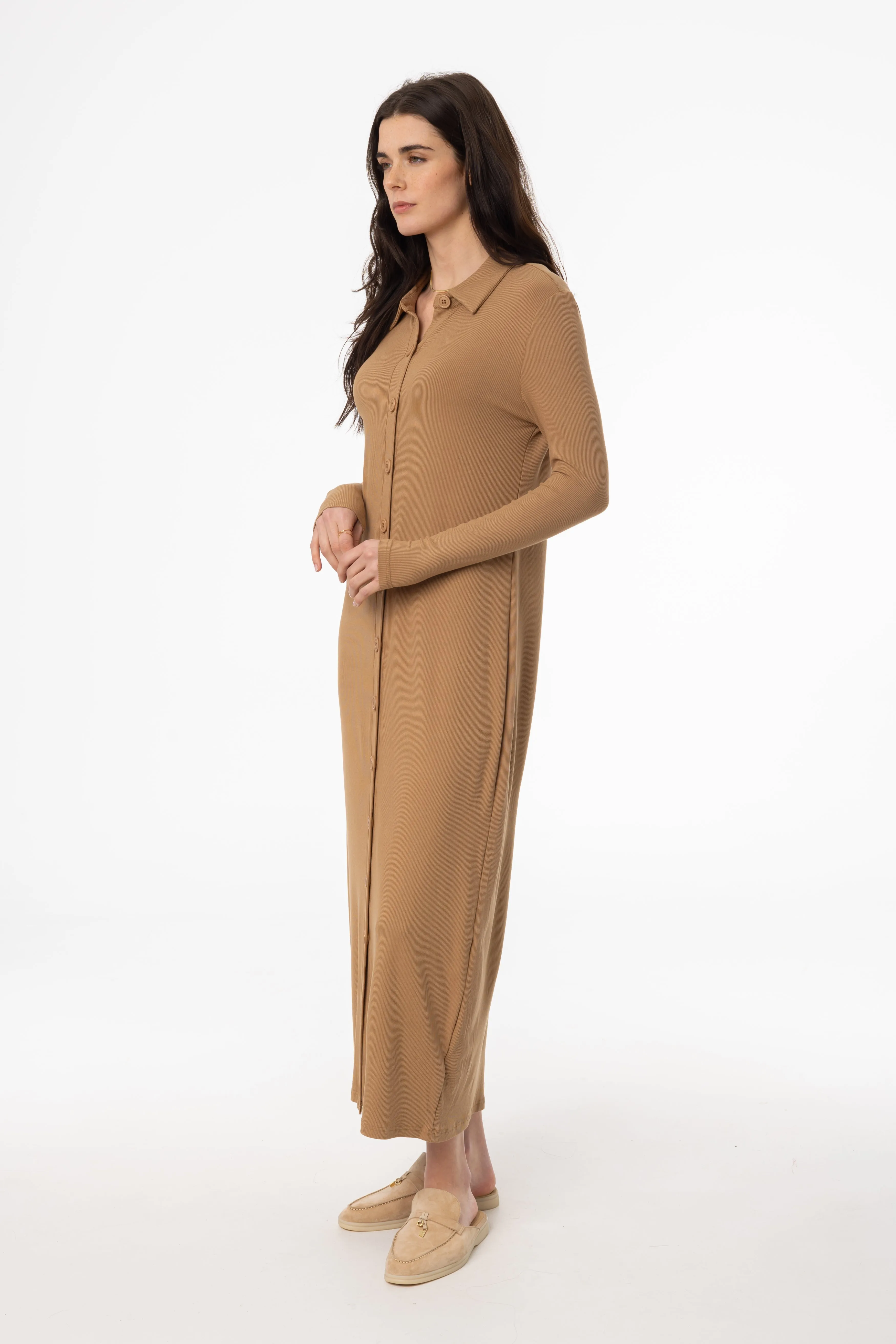 Mocha Cardi Maxi Dress Stylish Comfort
