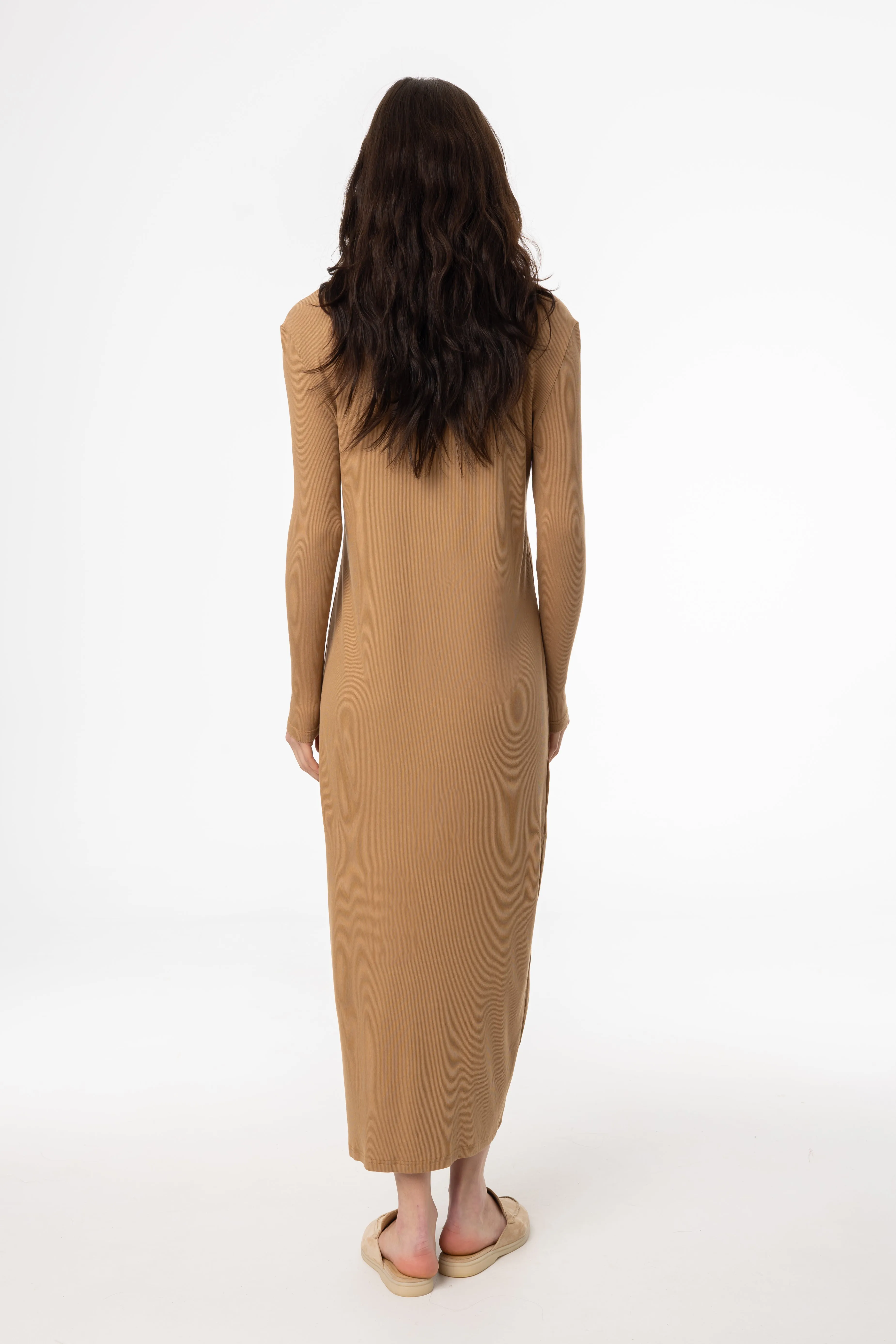 Mocha Cardi Maxi Dress Lunch Date