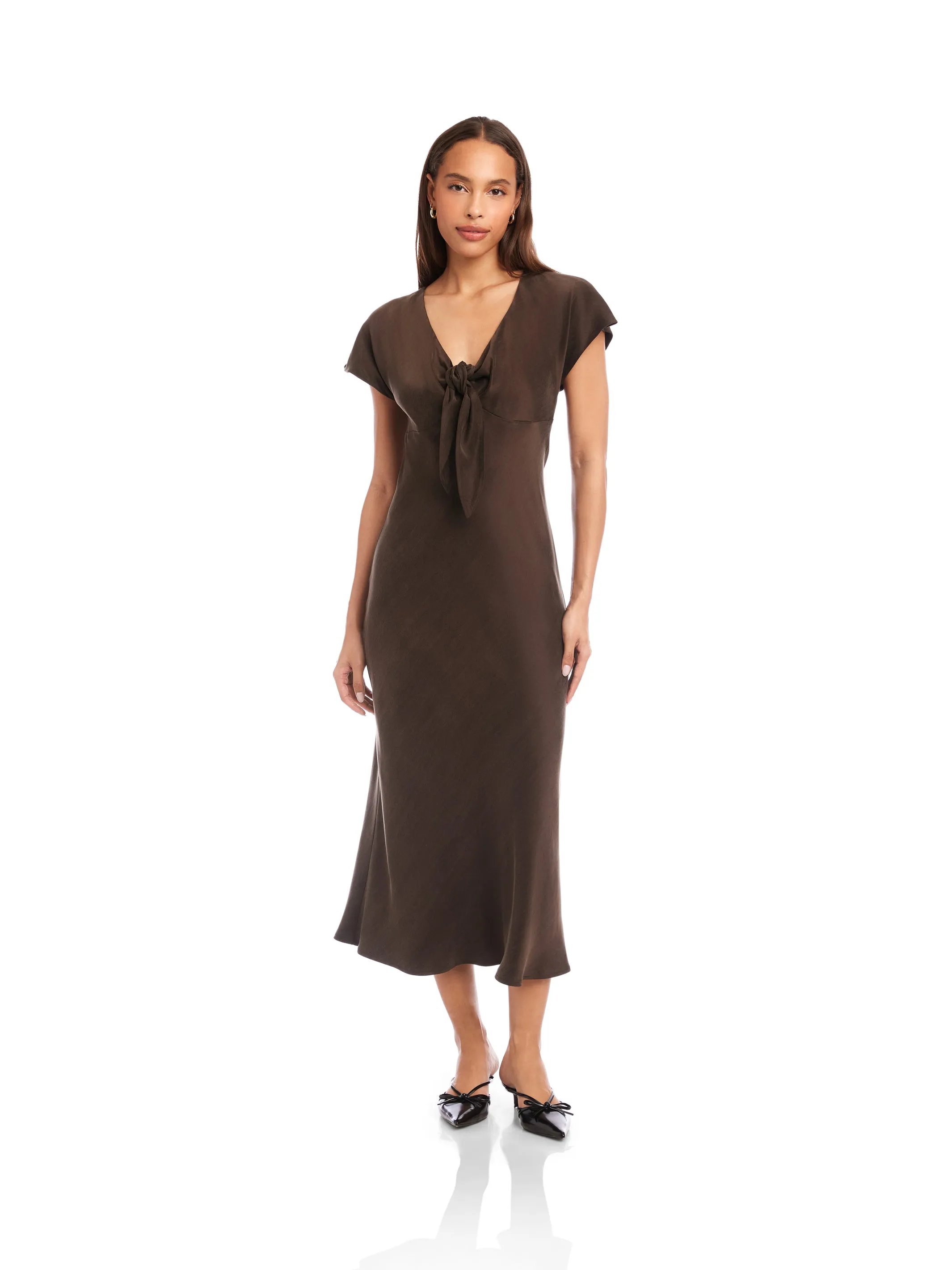 Silky-Lining Emmeline Tie-Front Bias Dress