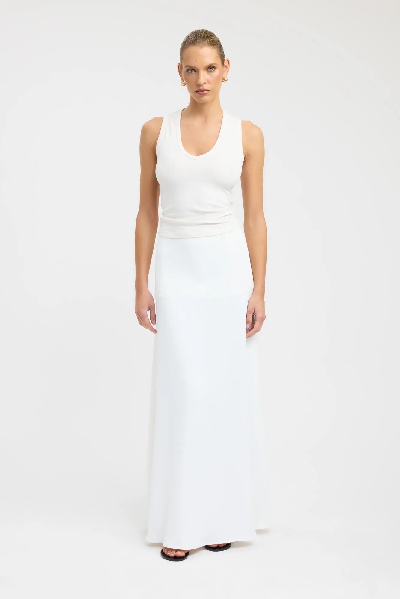 Slow Fashion Airy Comfort Oyster Full Maxi Skirt