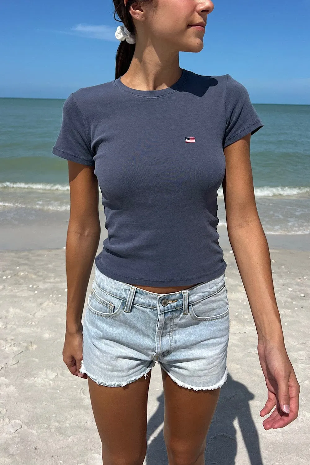 Loreen American Flag Top Comfortable All Day Wear Quick Layer