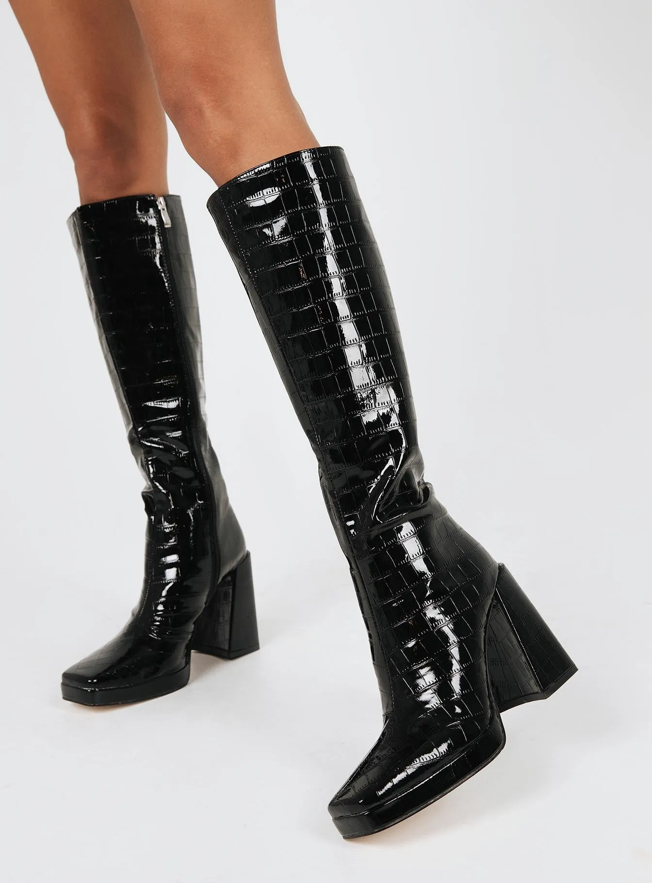 Cushioned Insole Skate Vibe Montgomery Boots Black Croc