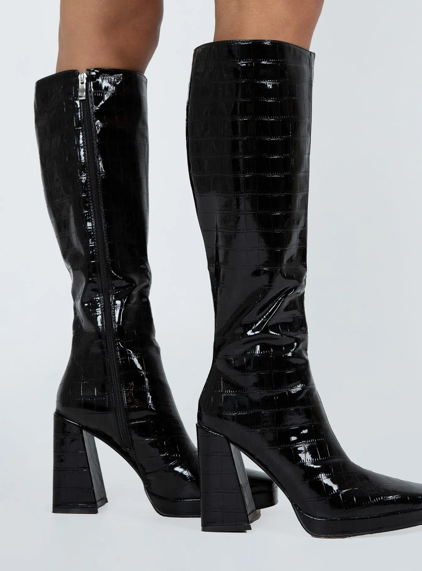 Light cushion Montgomery Boots Black Croc