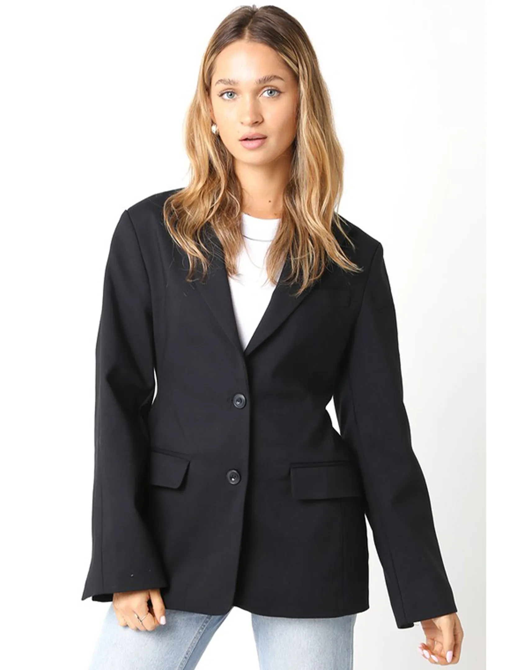Reversible Dual Layer Shelly Blazer, Black