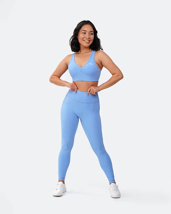 Low Profile Fit Ready Bubble Blue High-Waisted Push-Up Leggings