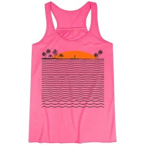 Running Flowy Racerback Tank Top - Chasing Sunsets Travel Cool