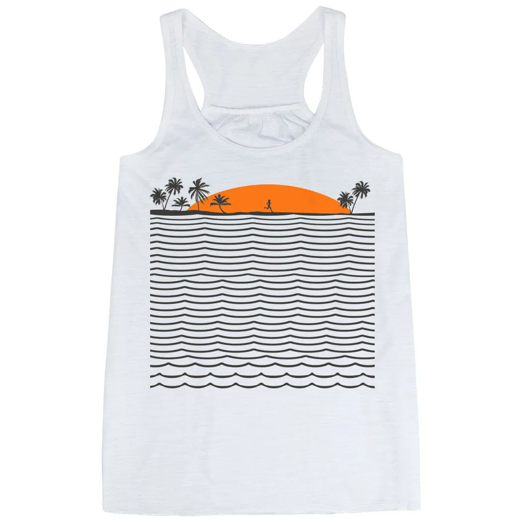 Anti Slip Bands suitable for civilians Running Flowy Racerback Tank Top - Chasing Sunsets