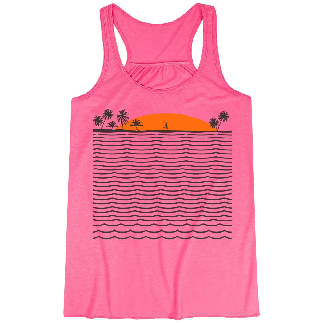 Running Flowy Racerback Tank Top - Chasing Sunsets Travel Cool