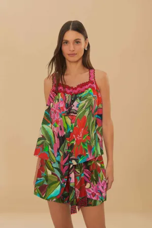 Compact Storage Pocket Multicolor Jardin De Reve Shorts